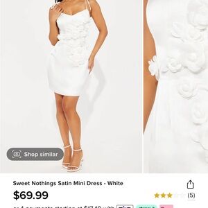 Fashion Nova White 3D Flower Dress